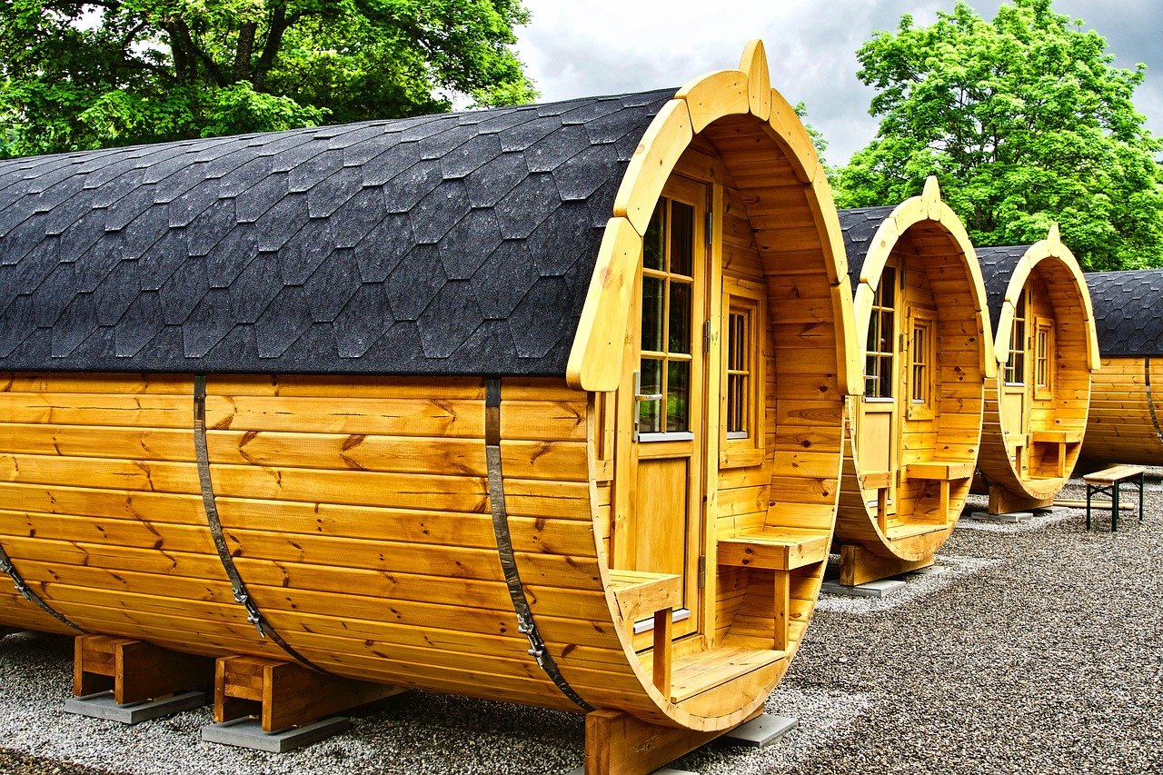Barrel saunas side-by-side